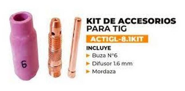 KIT DE ACCESORIOS PARA TIG DIFUSOR 1.6mm