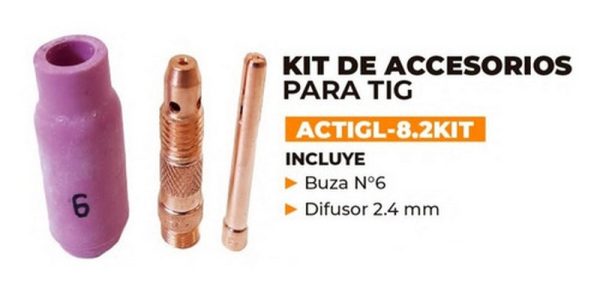 KIT DE ACCESORIOS PARA TIG DIFUSOR 2.4mm