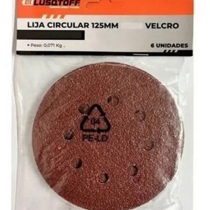 LIJA VELCRO 6 UNIDADES 125MM 180