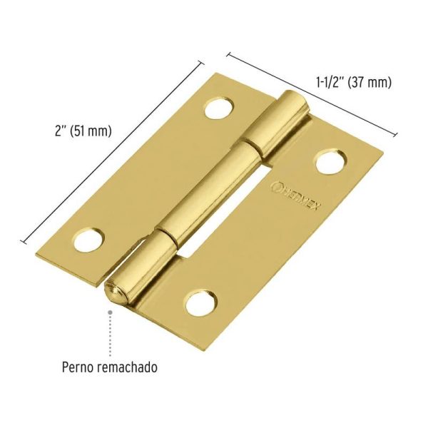 (10U) BISAGRA RECTANGULAR 50 MM X 38 MM