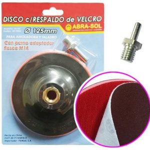 DISCO PLASTICO SISTEMA VELCRO Ø 125 MM. C/ROSCA M14( Bulto x