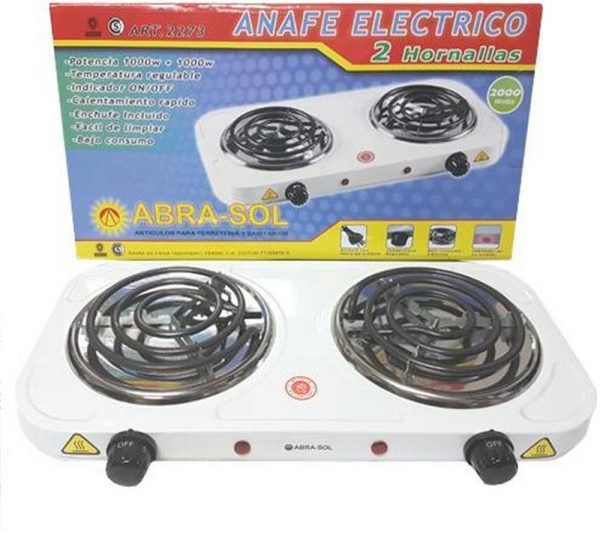 ANAFE ELECTRICO 2 HORN. 220V - 2000 WATTS( Bulto x6 )