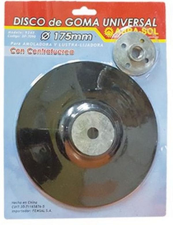 DISCO DE GOMA Ø 175 MM. UNIVERSAL 4.800 RPM.( Bulto x60)