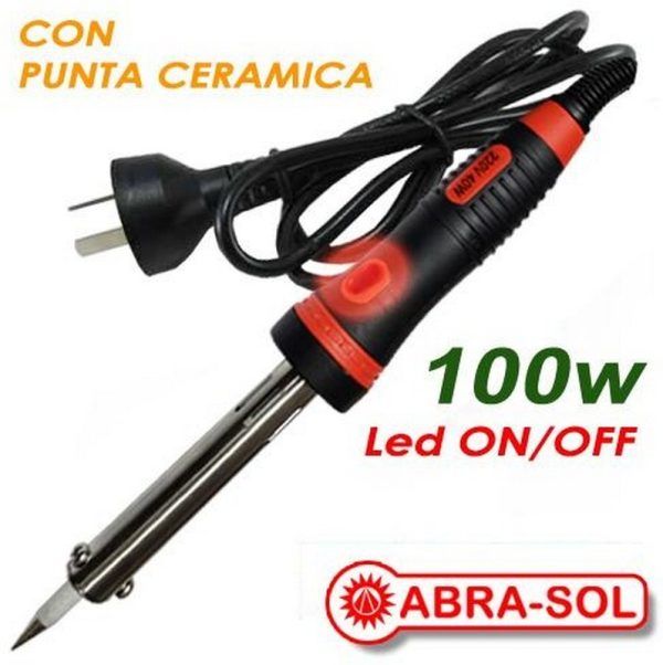 SOLDADOR 100W C/LUZ P. CERAMICA TIPO LAPIZ REFORZADO( Bulto