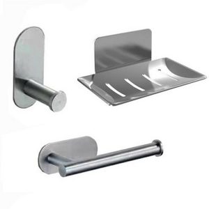 SET BAÑO LONDON 3 PIEZAS ACERO( Bulto x20 )