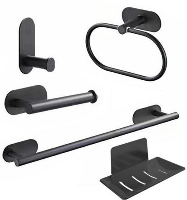 SET BAÑO LONDON 5 PIEZAS NEGRO( Bulto x10 )