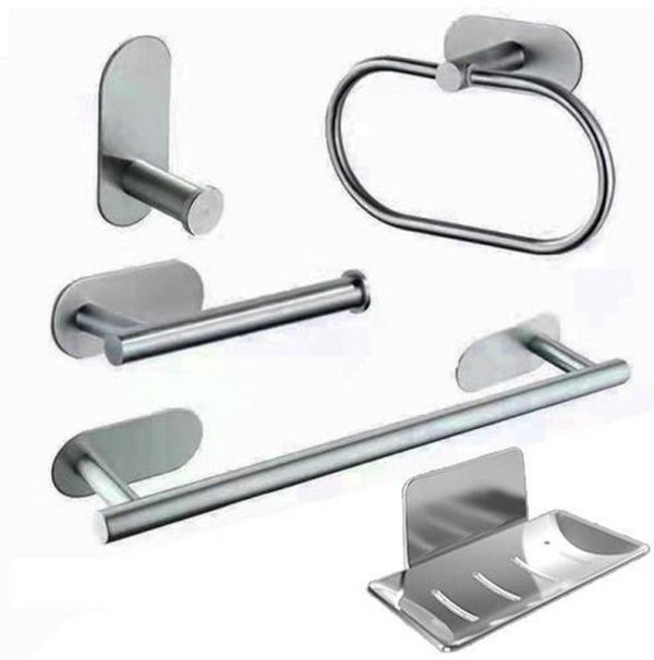 SET BAÑO LONDON 5 PIEZAS ACERO( Bulto x10 )